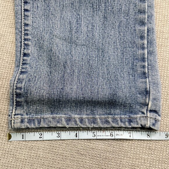 Earl Jean Womens 12 Blue Denim Straight Leg Jeans Mid Rise Embellished Pockets - Picture 11 of 14